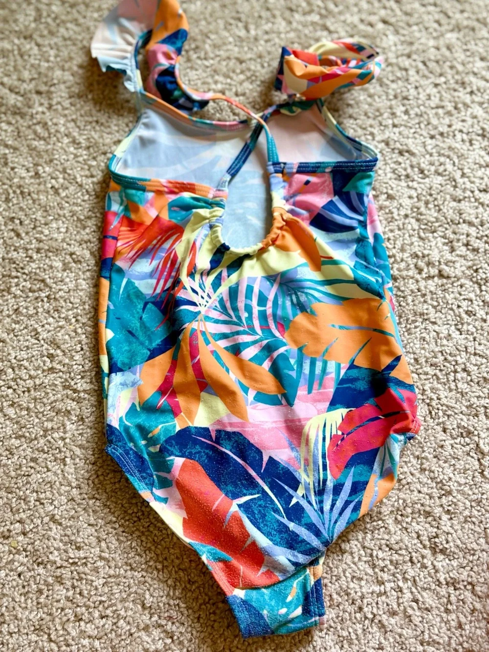 Kids Tropical Leaf One-Piece Swimsuit - Multicolor Size 5T